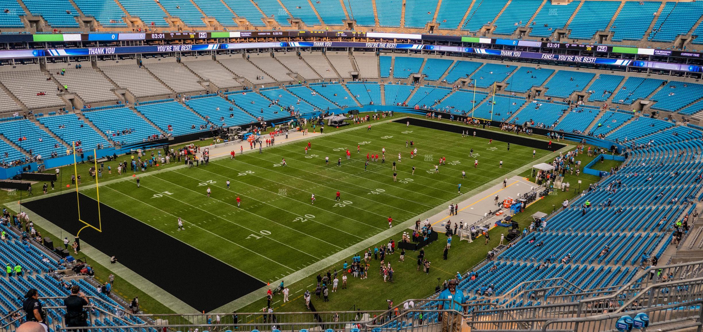 Seating view for Bank of America Stadium Section 549