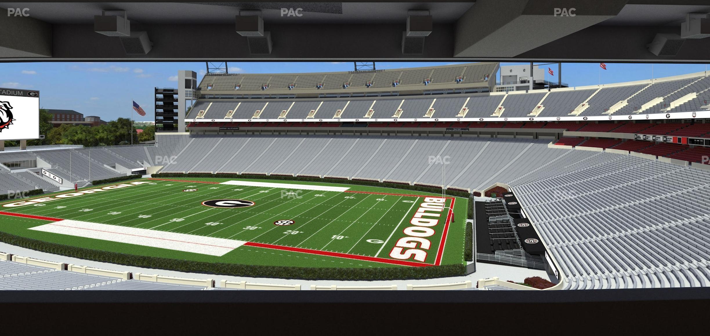 Seating view for Sanford Stadium Section South Club 227