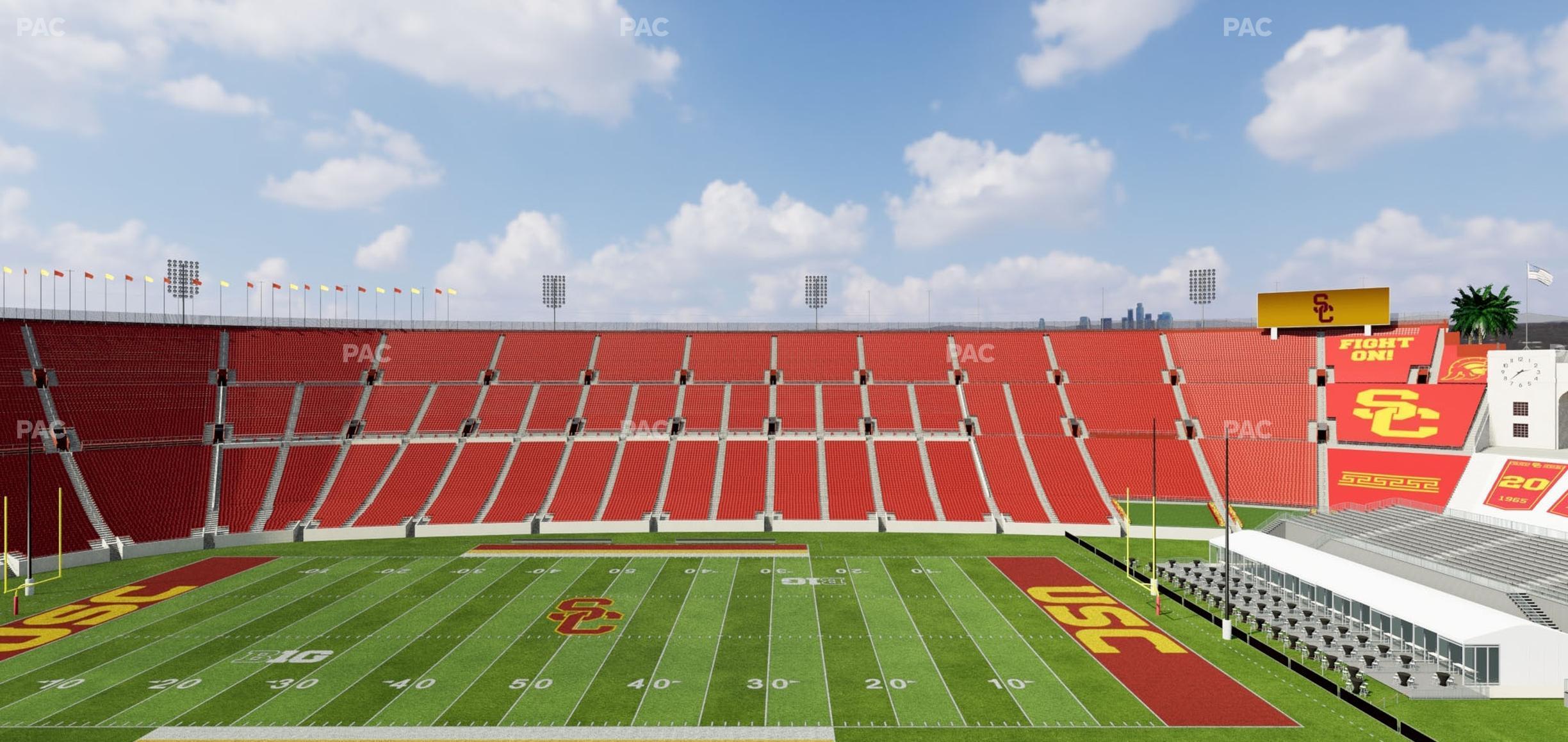 Seating view for Los Angeles Memorial Coliseum Section Club Wc 405