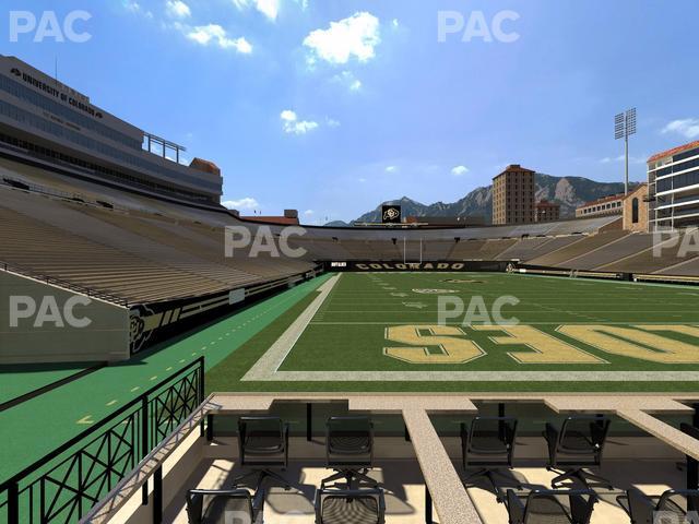 Seating view for Folsom Field Section Loge Box 144