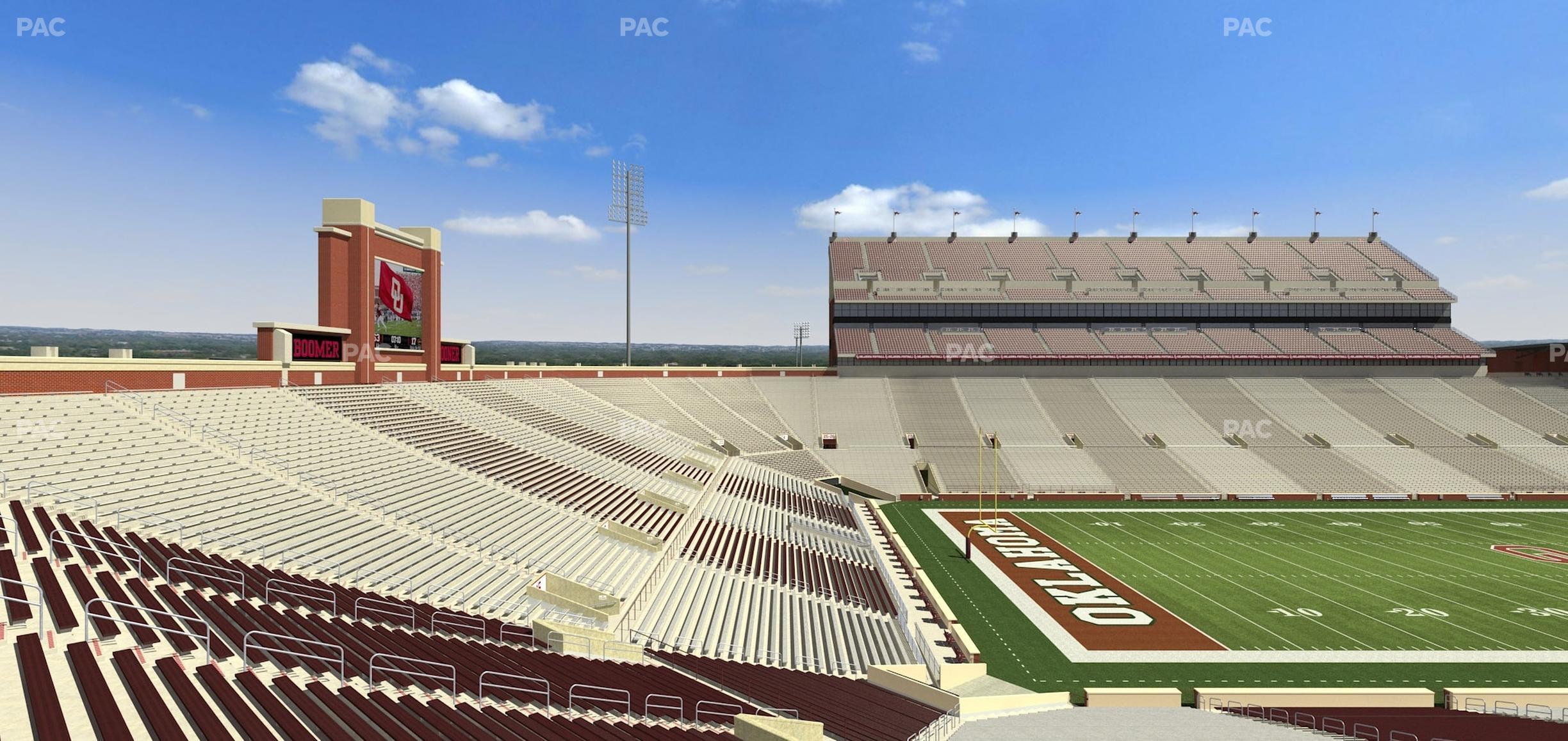 Seating view for Gaylord Family Oklahoma Memorial Stadium Section 11