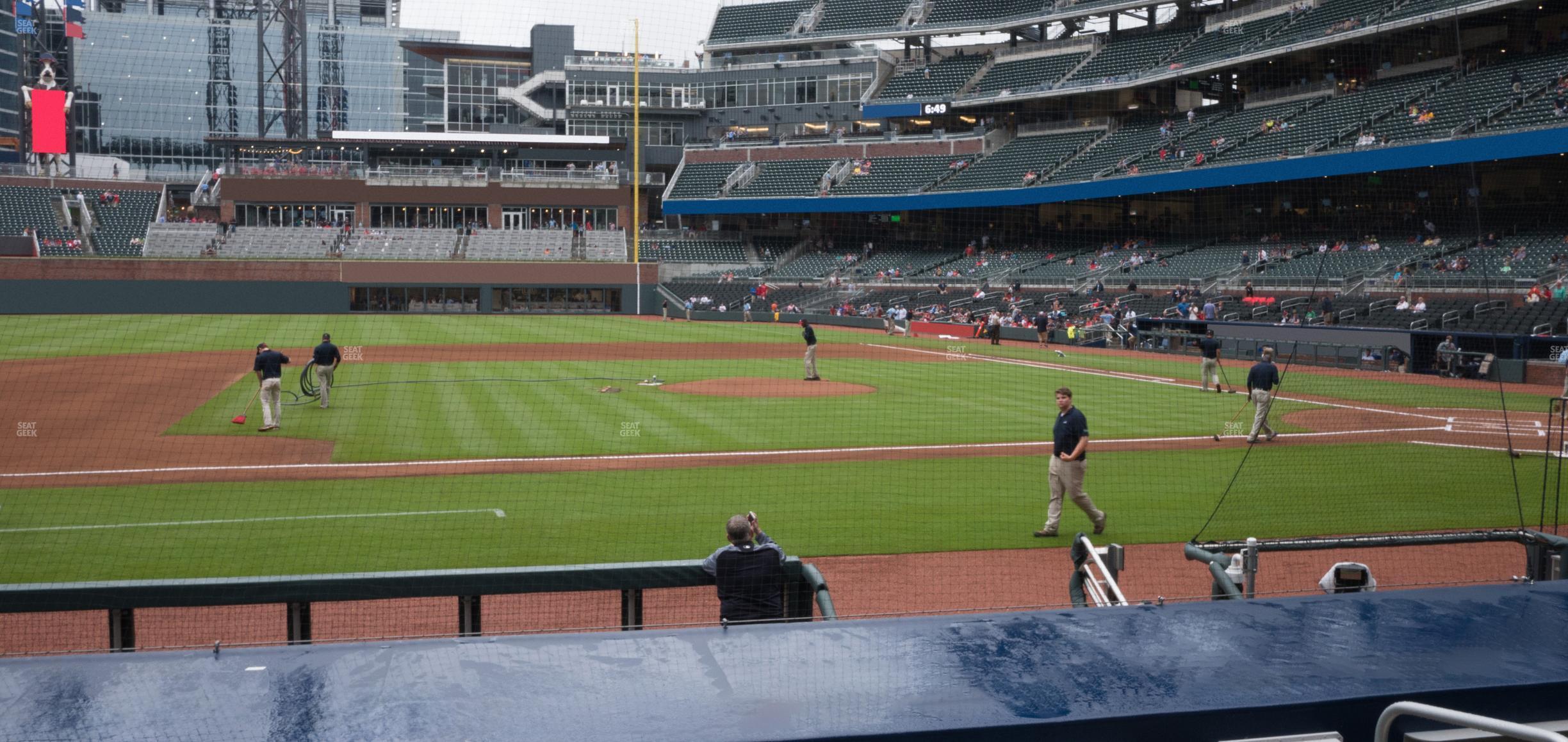 Seating view for Truist Park Section Dugout Infield 32