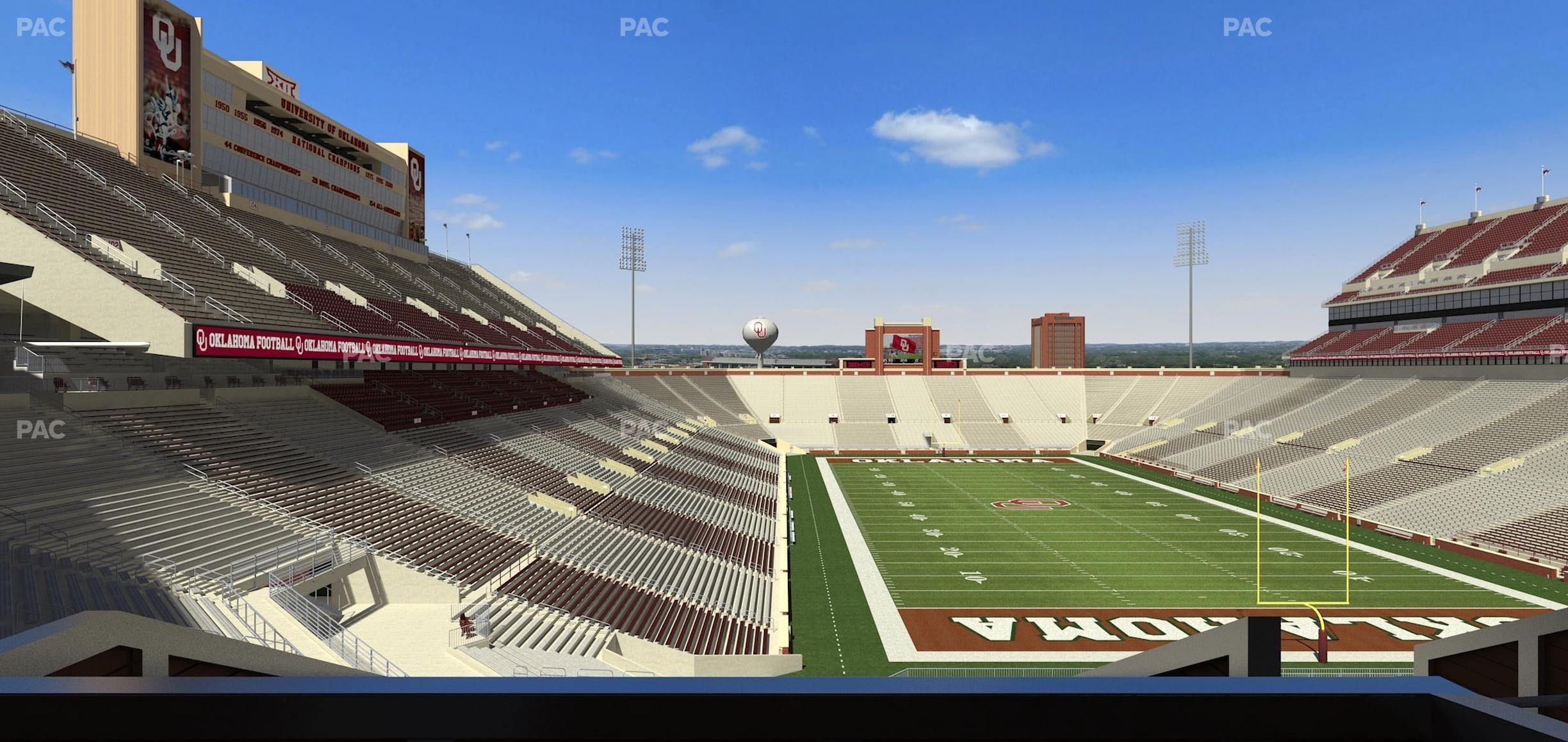 Seating view for Gaylord Family Oklahoma Memorial Stadium Section Suite 47