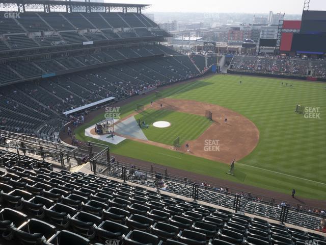 Seating view for Coors Field Section Upper 319