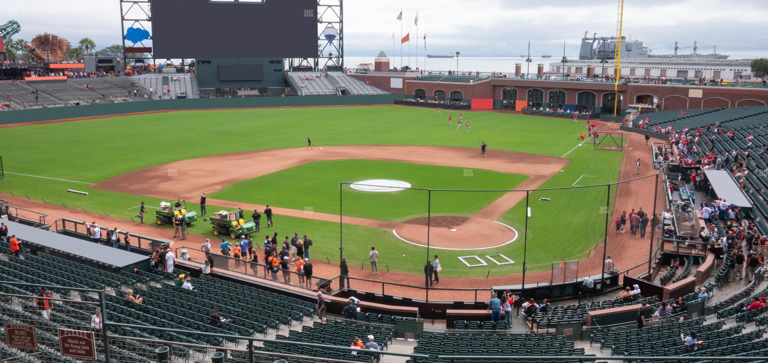 Seating view for Oracle Park Section Club Level 218