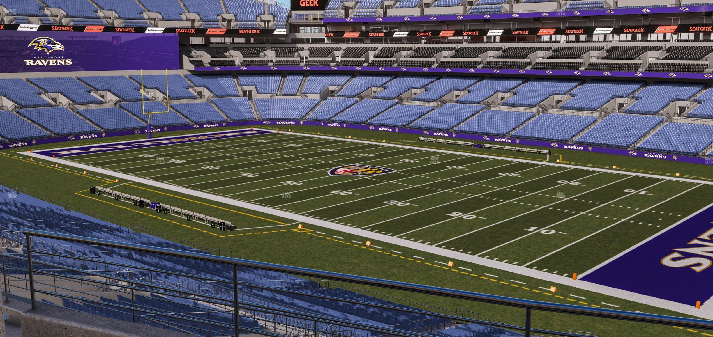 Seating view for M&T Bank Stadium Section 221