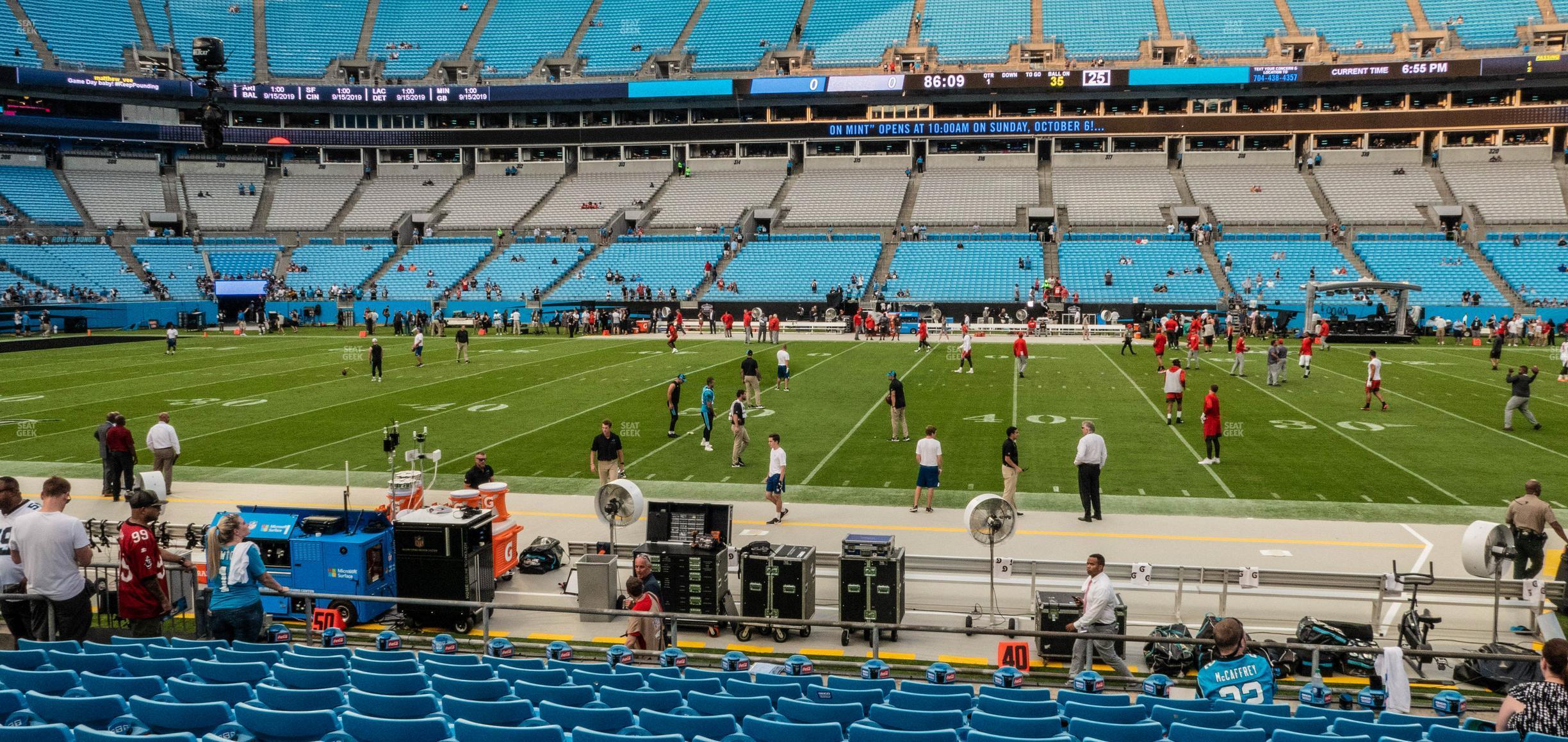 Seating view for Bank of America Stadium Section 131