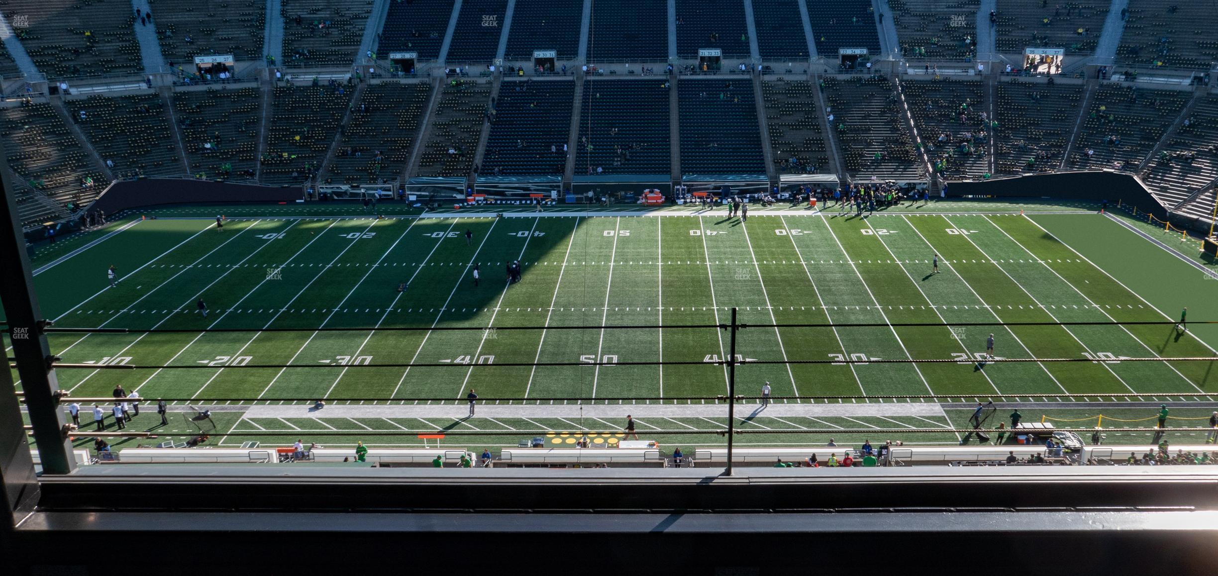 Seating view for Autzen Stadium Section Charter Box 4