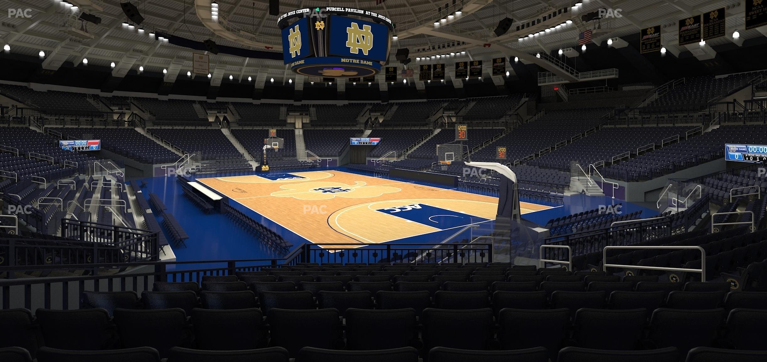 Seating view for Purcell Pavilion at the Joyce Center Section 16