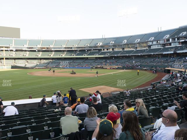 Seating view for Oakland Coliseum Section Front 128