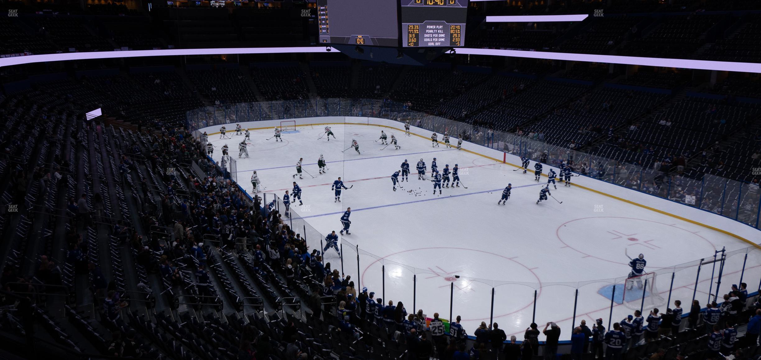 Seating view for Amalie Arena Section Club 7