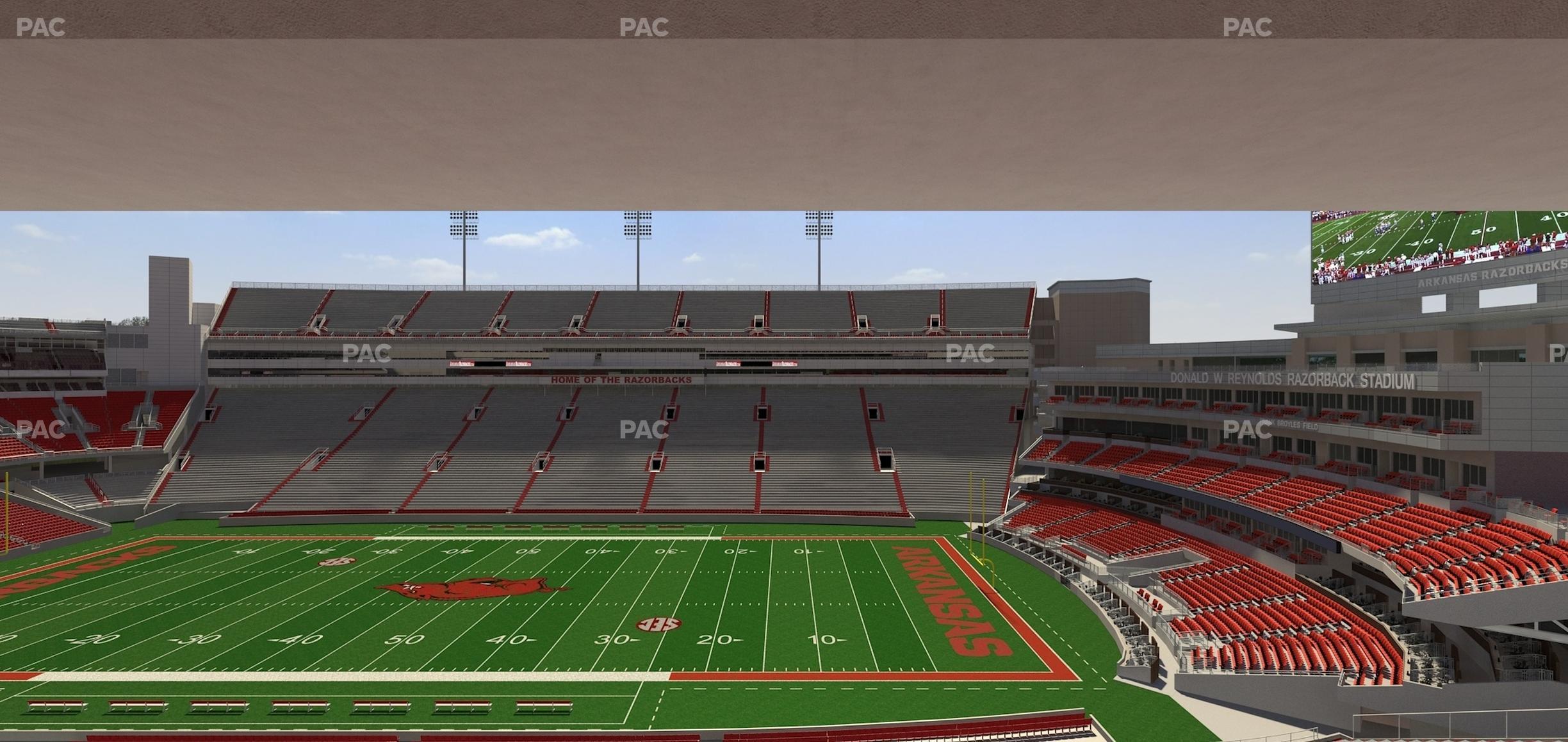 Seating view for Razorback Stadium Section 219