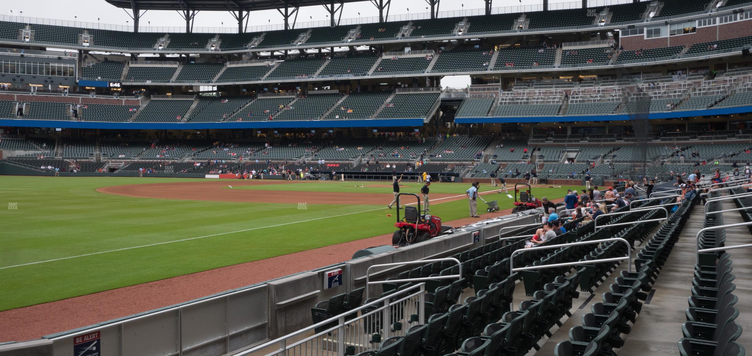 Seating view for Truist Park Section Dugout Corner 40