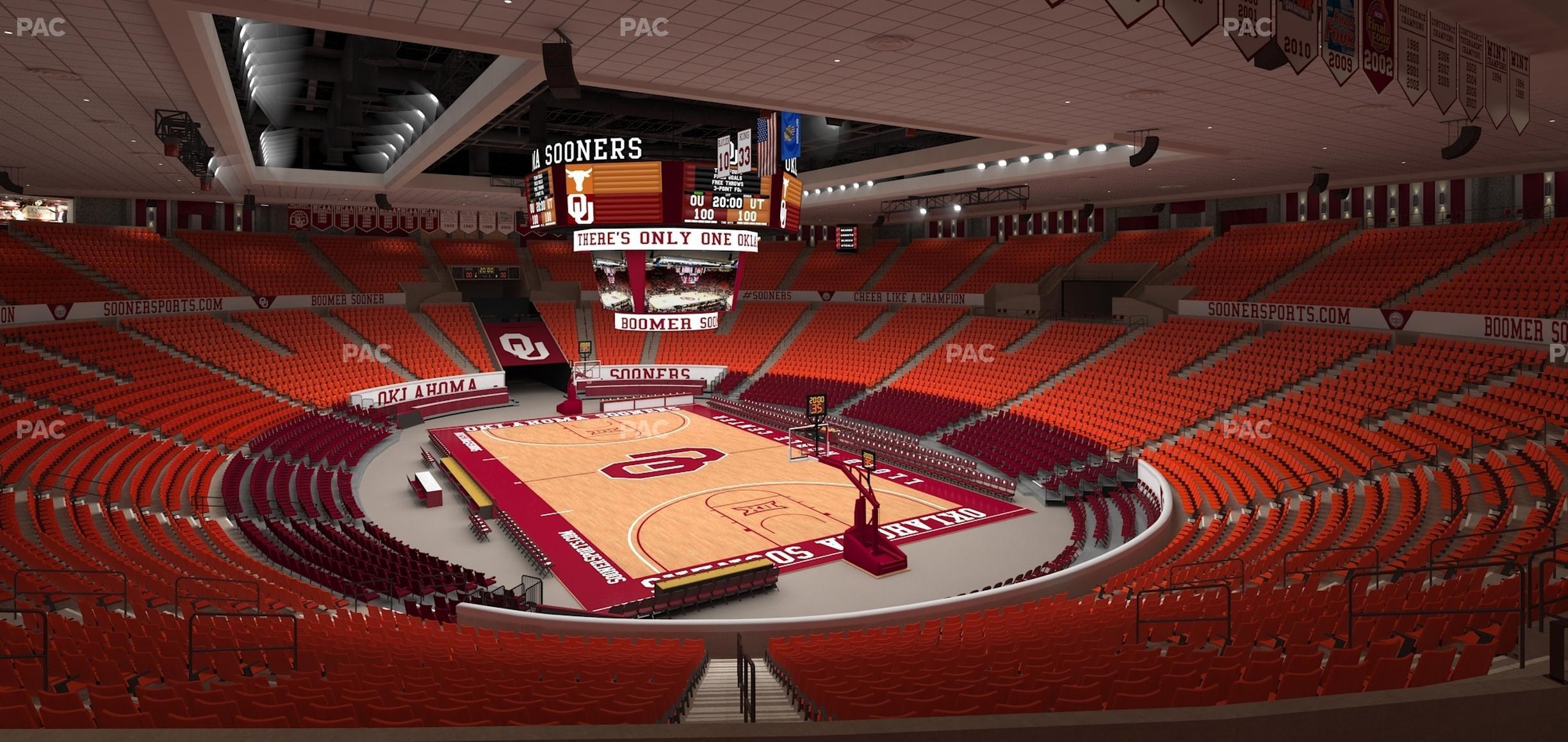 Seating view for Lloyd Noble Center Section 216