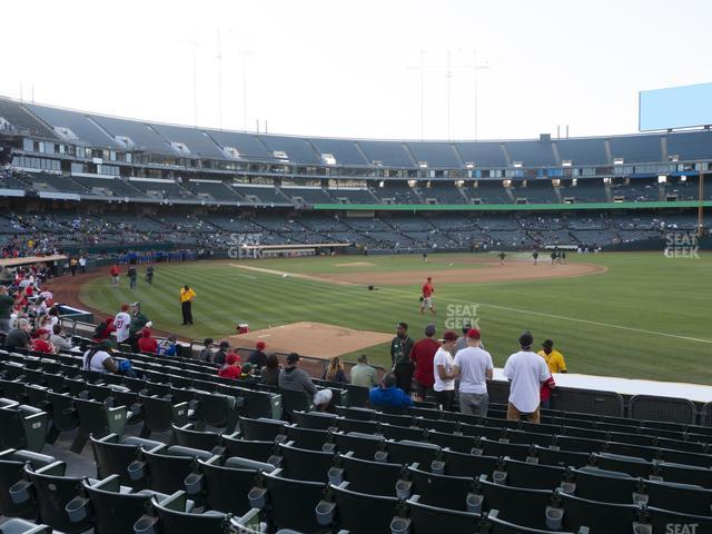 Seating view for Oakland Coliseum Section Front 106