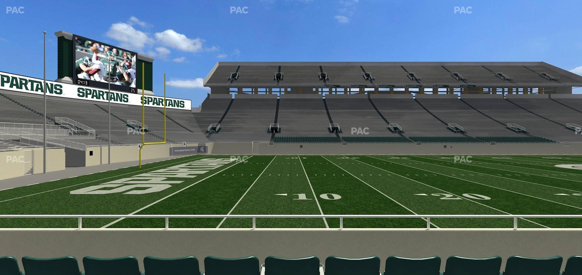 Seating view for Spartan Stadium (Michigan) Section Sideline Club 26