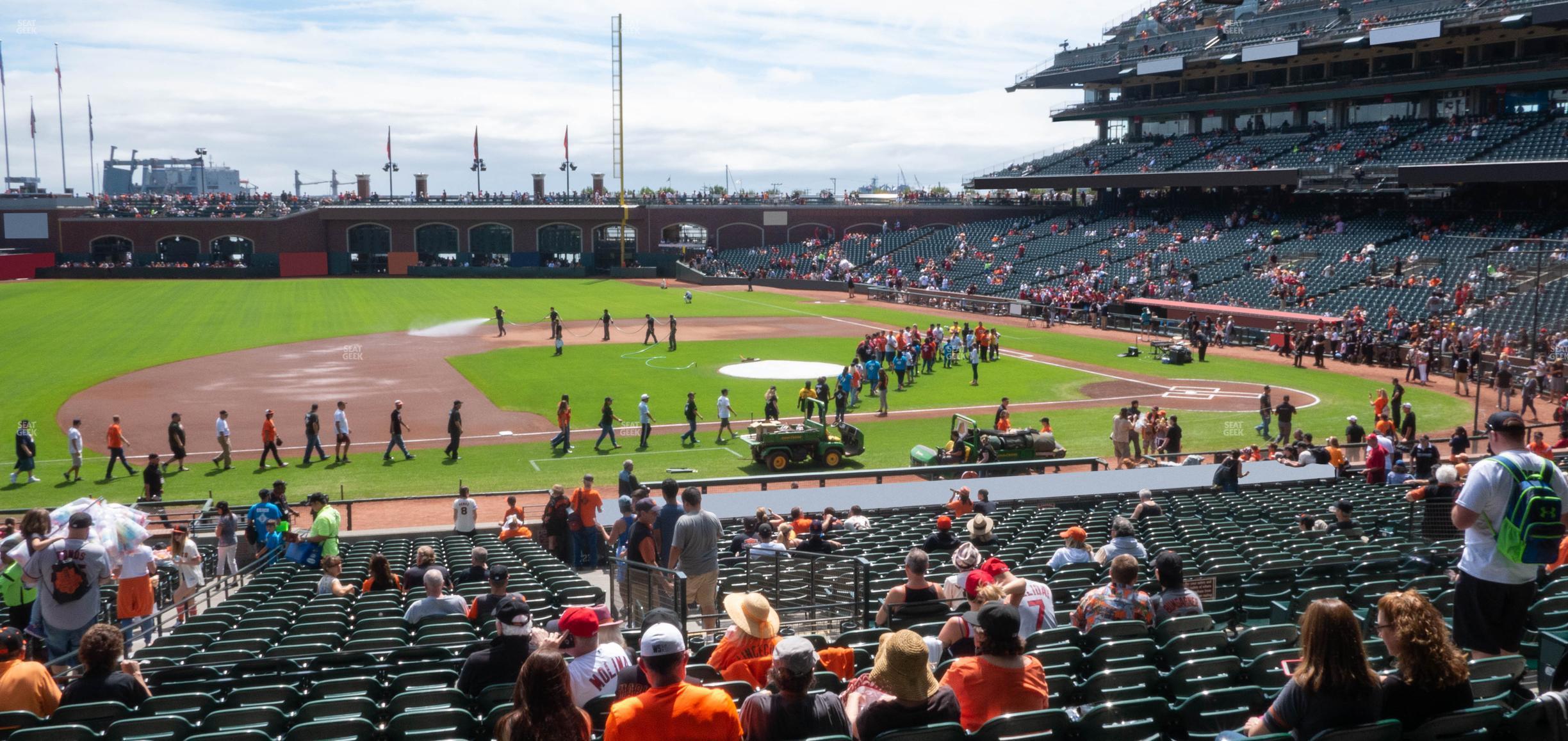 Seating view for Oracle Park Section Premium Lower Box 124