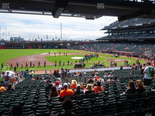 Seating view for Oracle Park Section Premium Lower Box 124