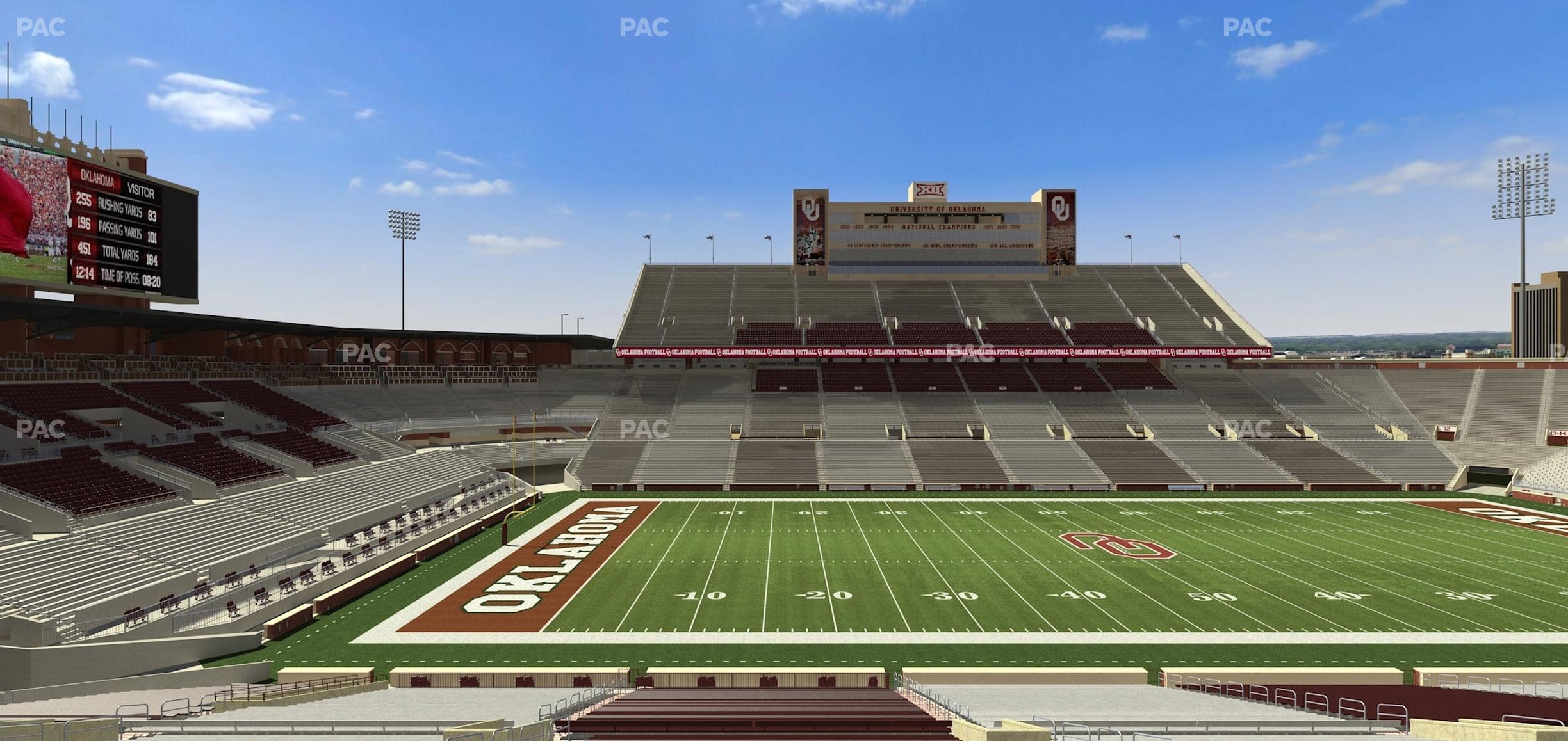 Seating view for Gaylord Family Oklahoma Memorial Stadium Section 33