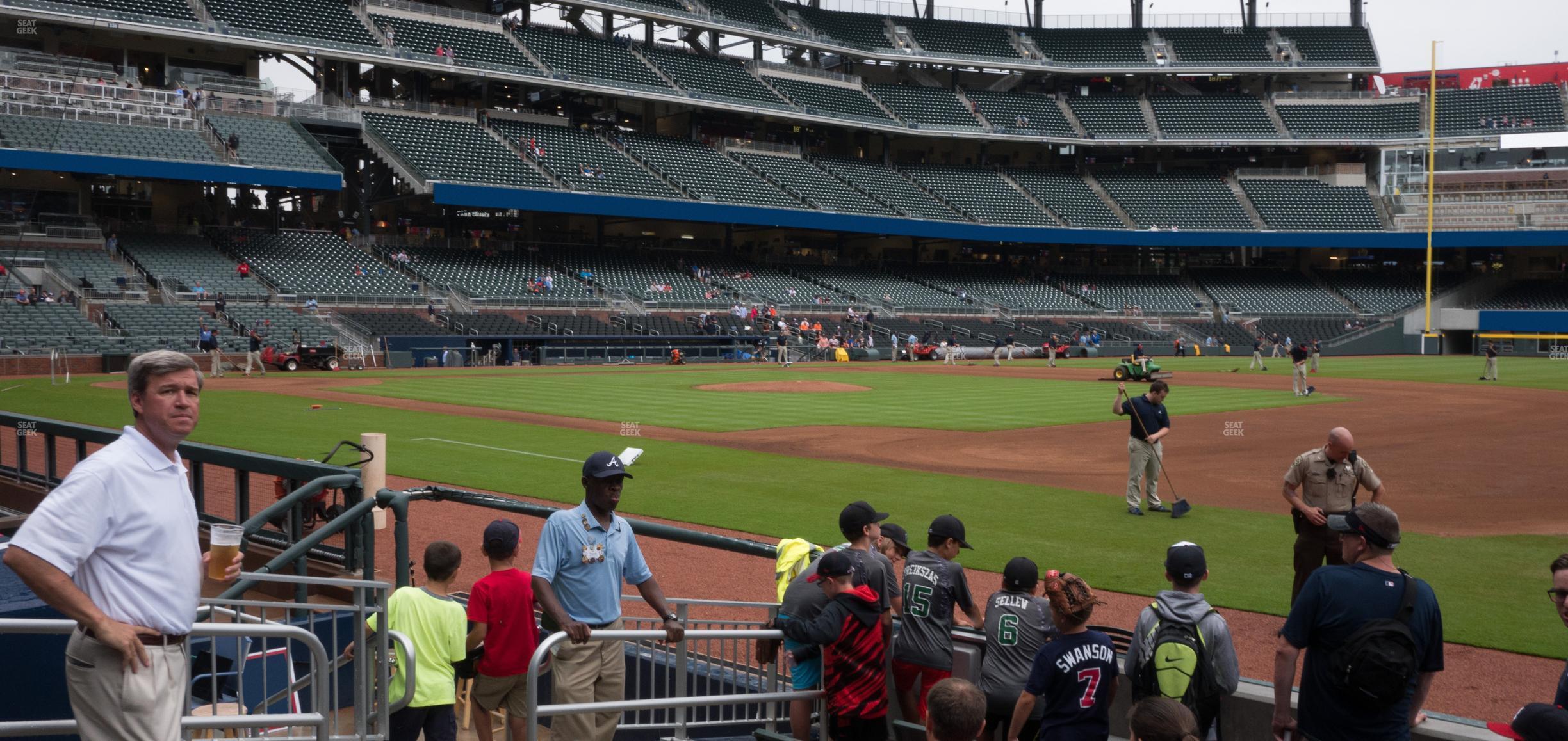 Seating view for Truist Park Section Dugout Infield 16