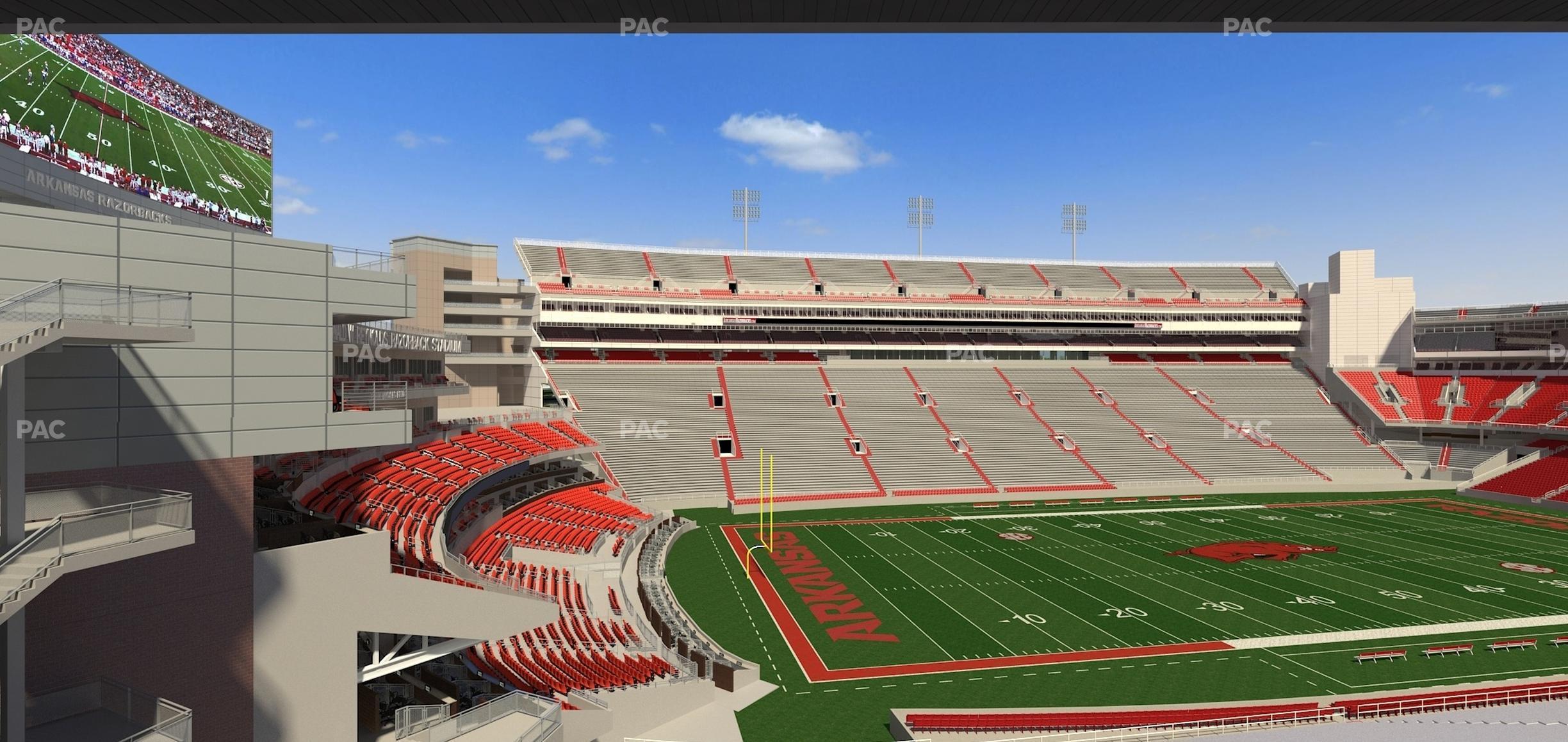 Seating view for Razorback Stadium Section 107