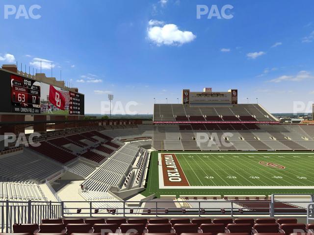 Seating view for Gaylord Family Oklahoma Memorial Stadium Section 135