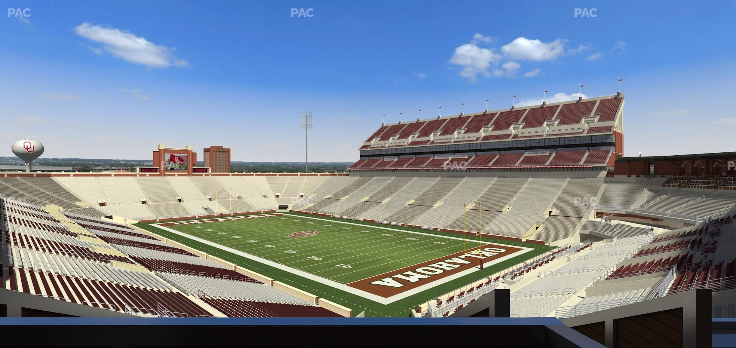 Seating view for Gaylord Family Oklahoma Memorial Stadium Section Suite 50