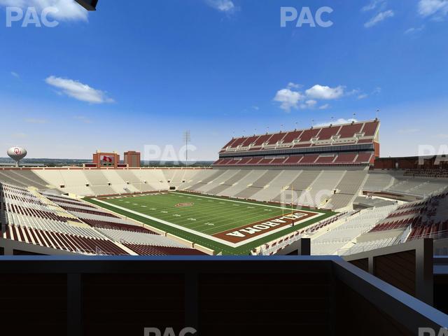 Seating view for Gaylord Family Oklahoma Memorial Stadium Section Suite 50