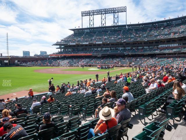 Seating view for Oracle Park Section Field Box 130