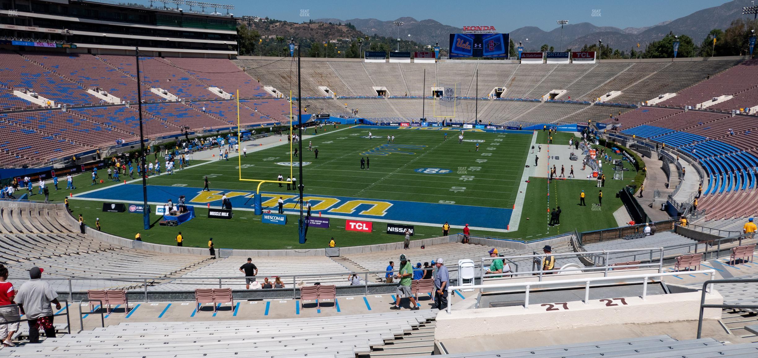 Seating view for Rose Bowl Stadium Section Upper 27