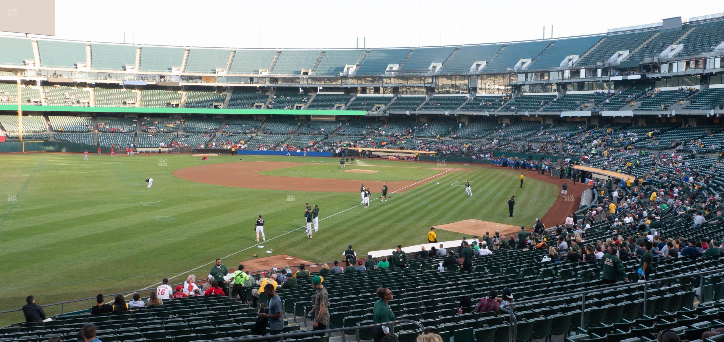 Seating view for Oakland Coliseum Section Rear 129