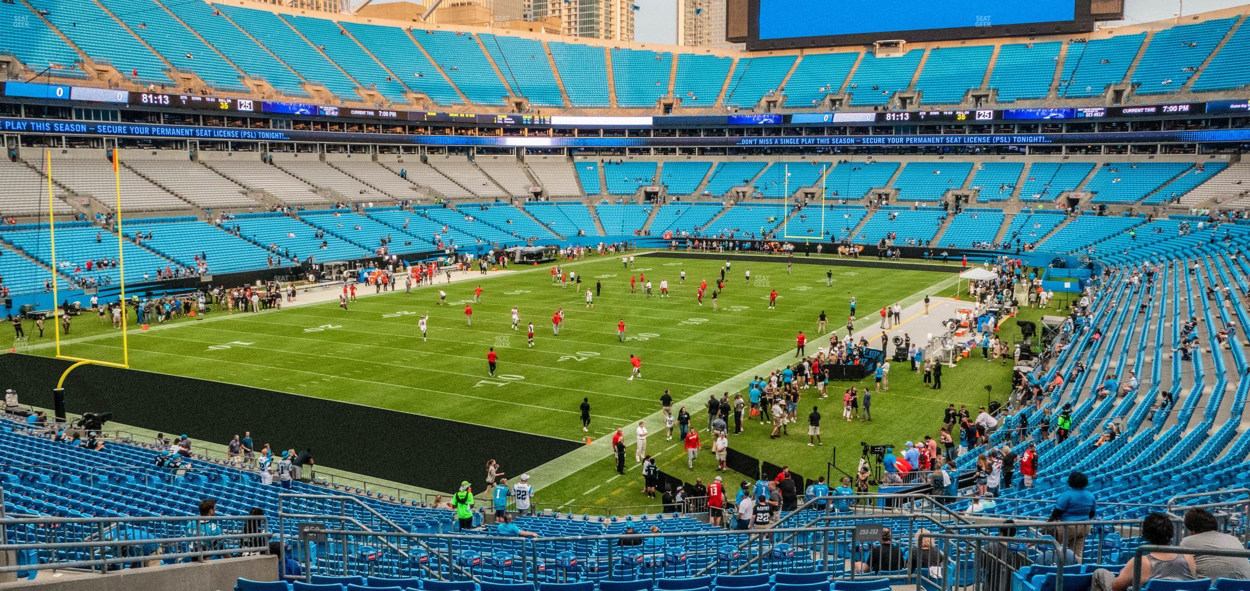 Seating view for Bank of America Stadium Section 253