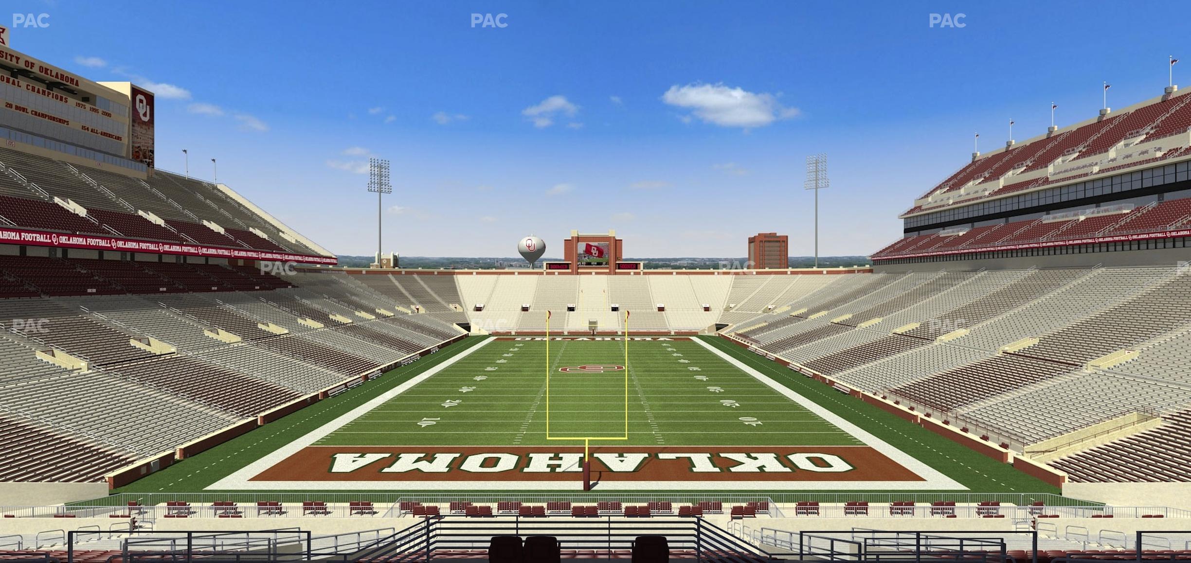 Seating view for Gaylord Family Oklahoma Memorial Stadium Section 44