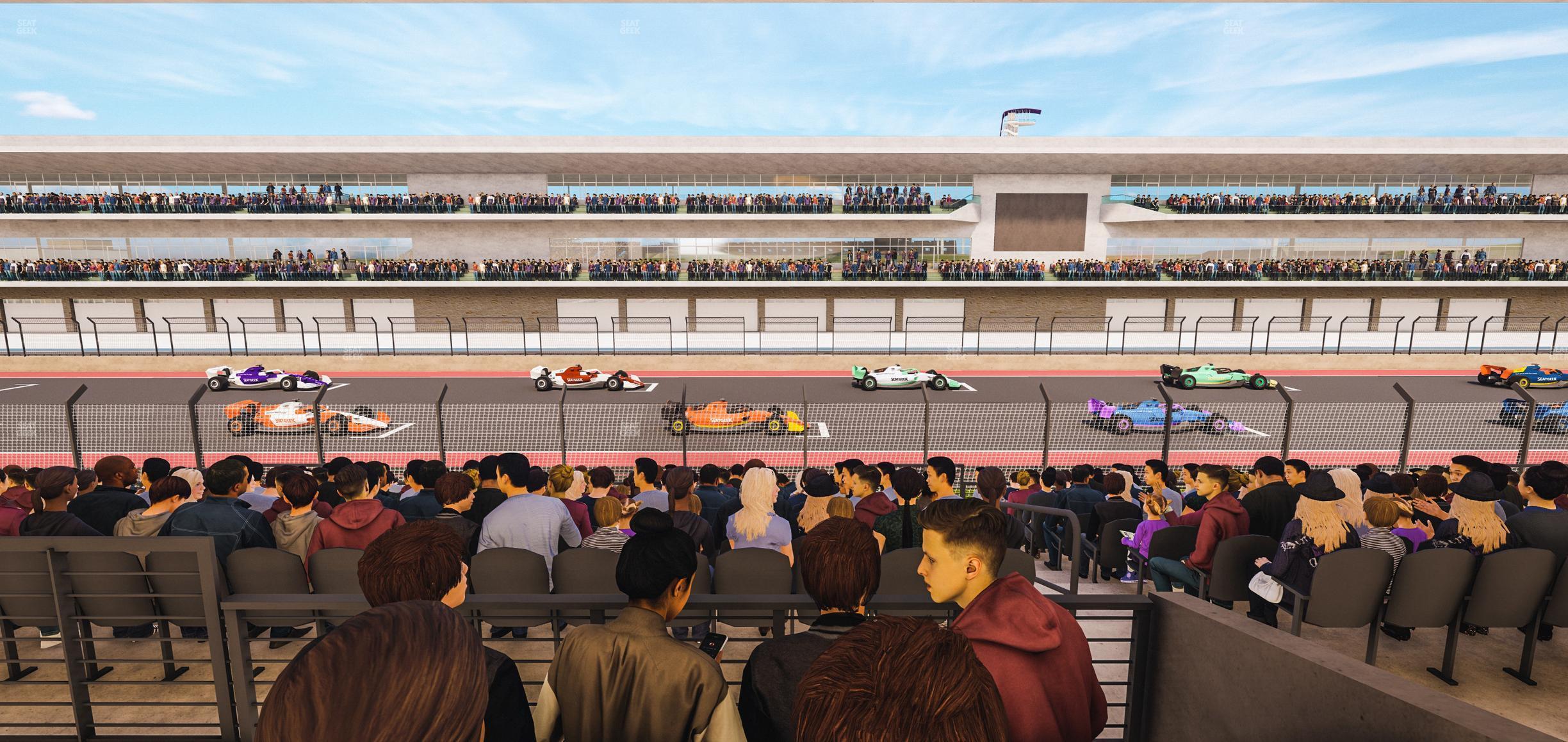 Seating view for Circuit of The Americas Section Main Grandstand Mezzanine 15 B