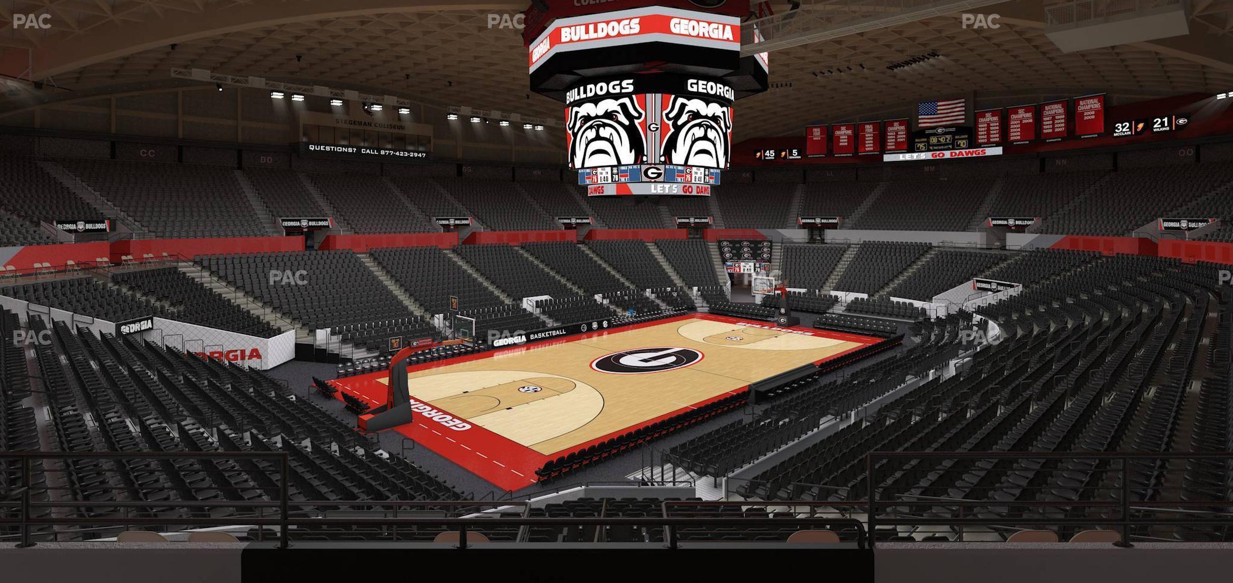 Seating view for Stegeman Coliseum Section Yy