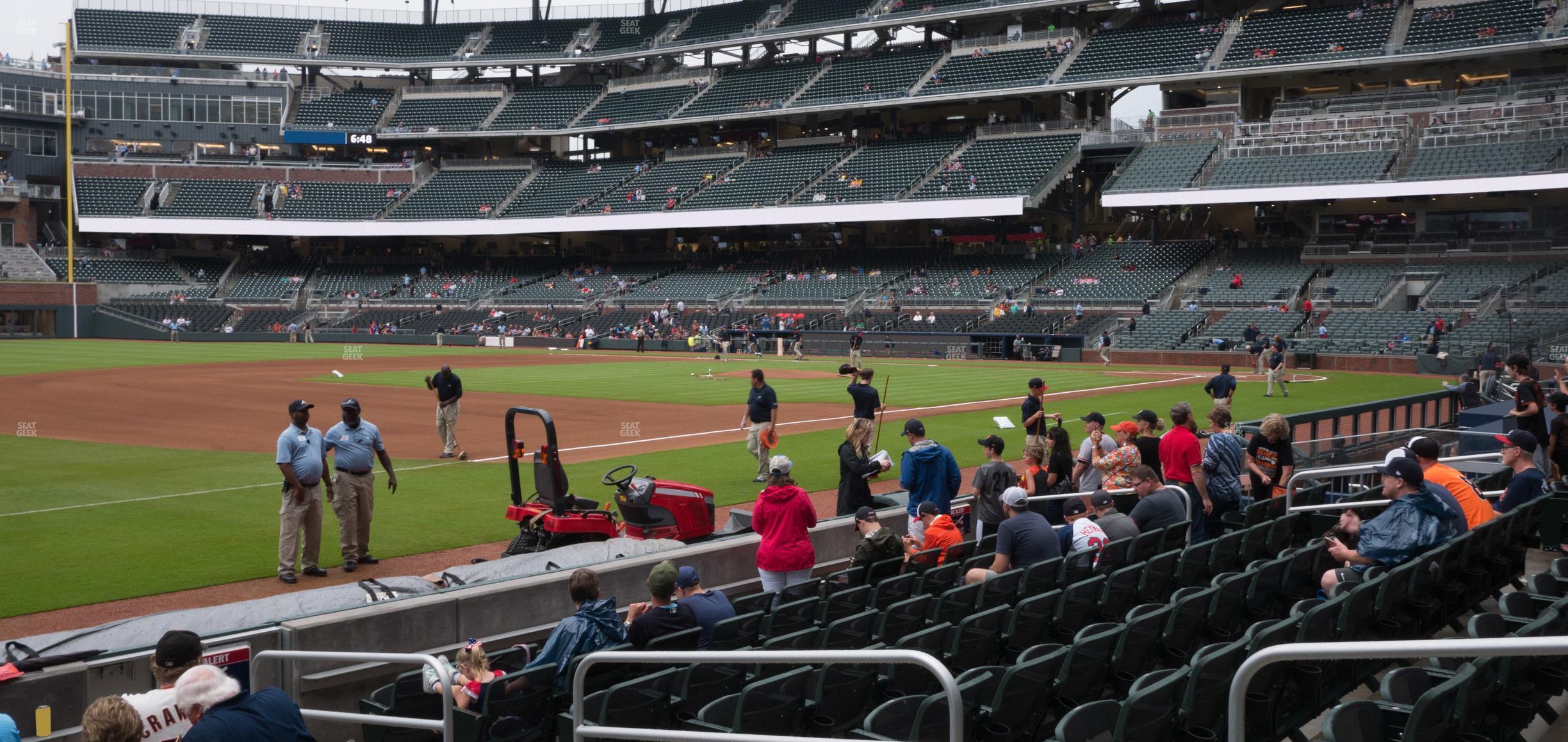 Seating view for Truist Park Section Dugout Reserved 37