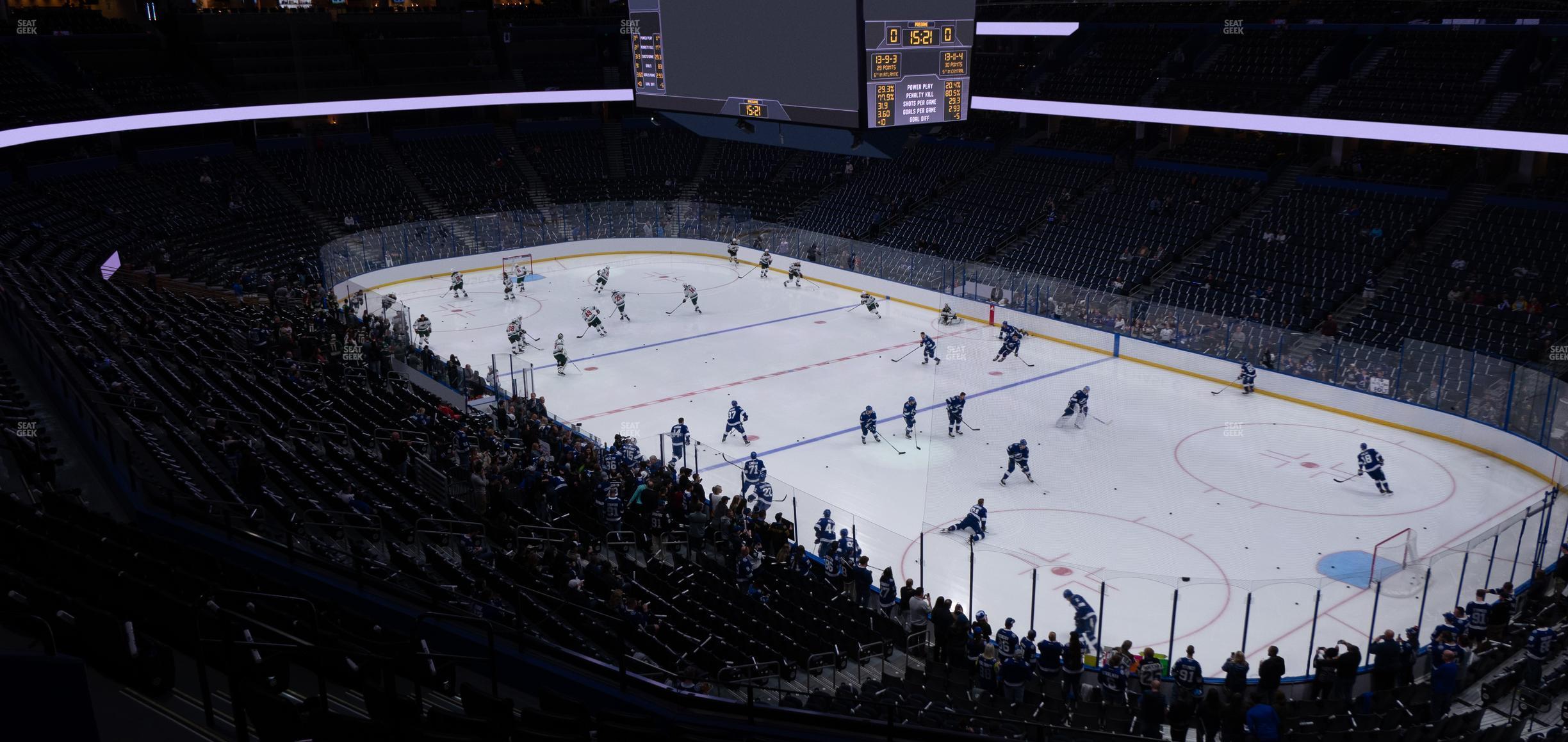 Seating view for Amalie Arena Section Club 17