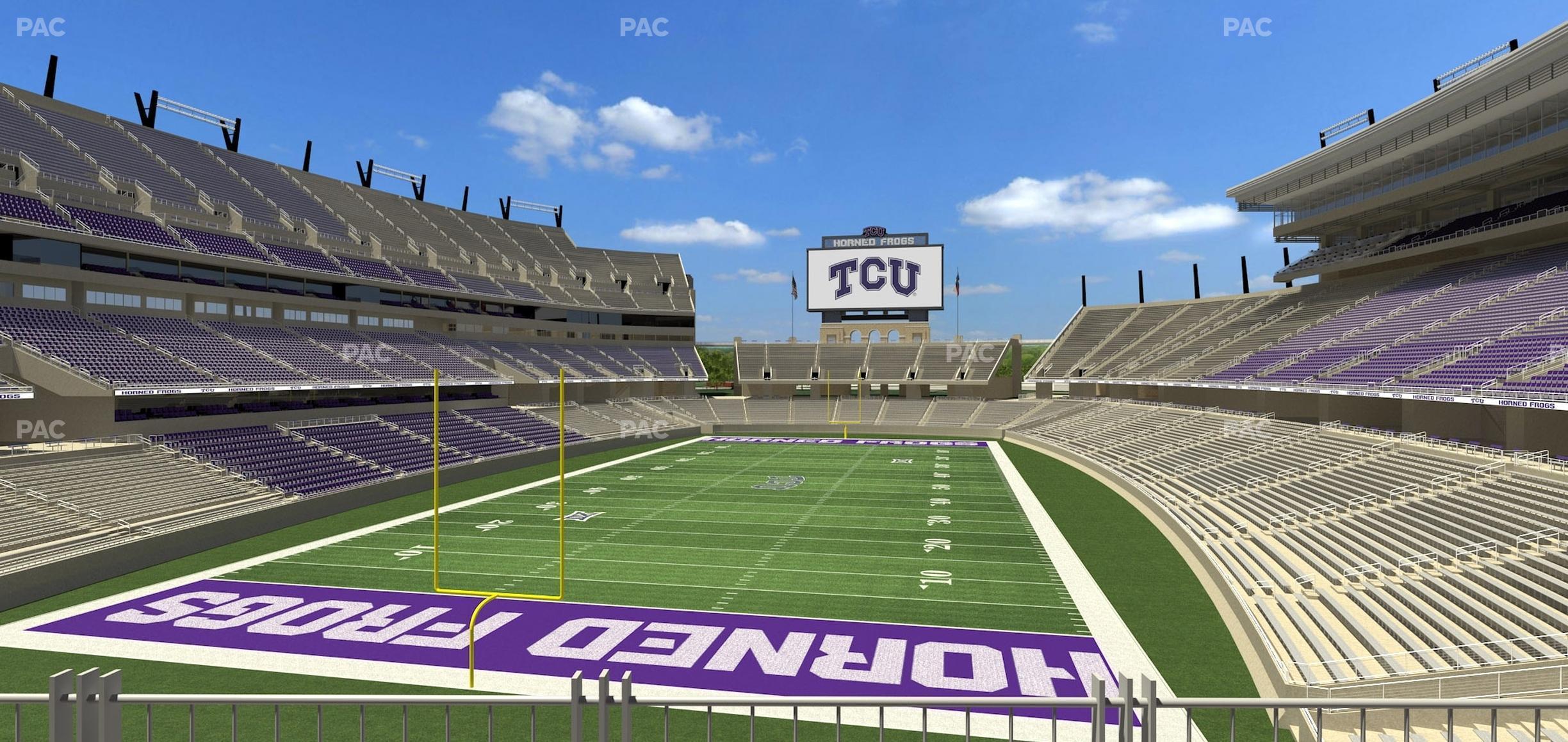 Seating view for Amon G. Carter Stadium Section South End Zone Club 1