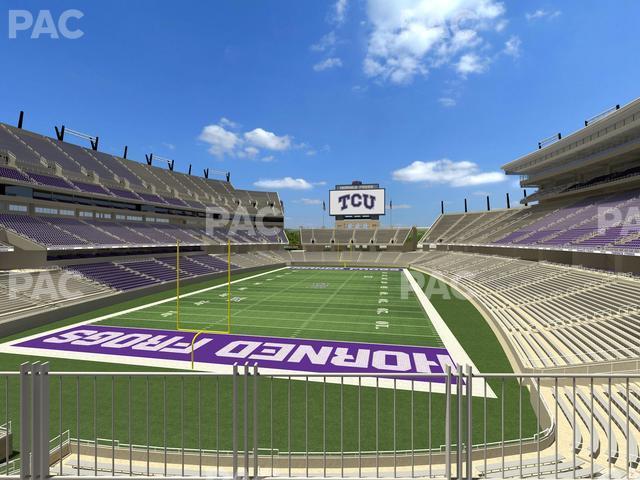 Seating view for Amon G. Carter Stadium Section South End Zone Club 1