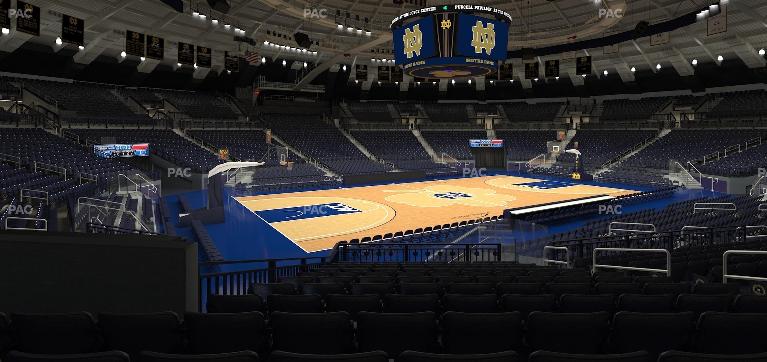 Seating view for Purcell Pavilion at the Joyce Center Section 3