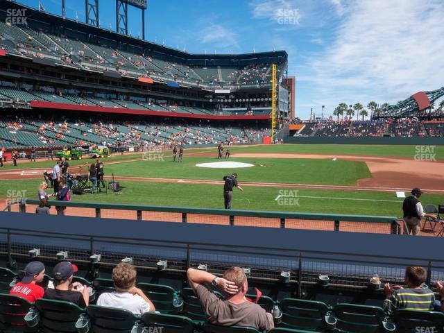 Seating view for Oracle Park Section Field Club 108