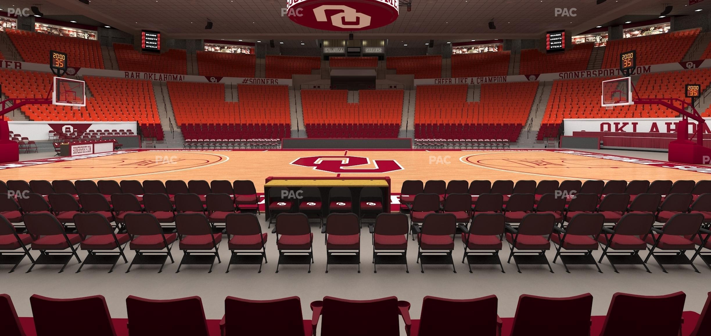 Seating view for Lloyd Noble Center Section F 3