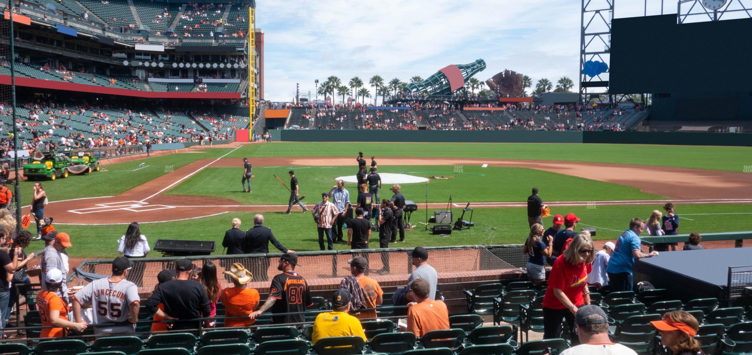 Seating view for Oracle Park Section Field Club 110