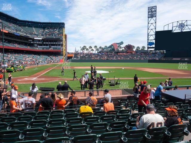 Seating view for Oracle Park Section Field Club 110