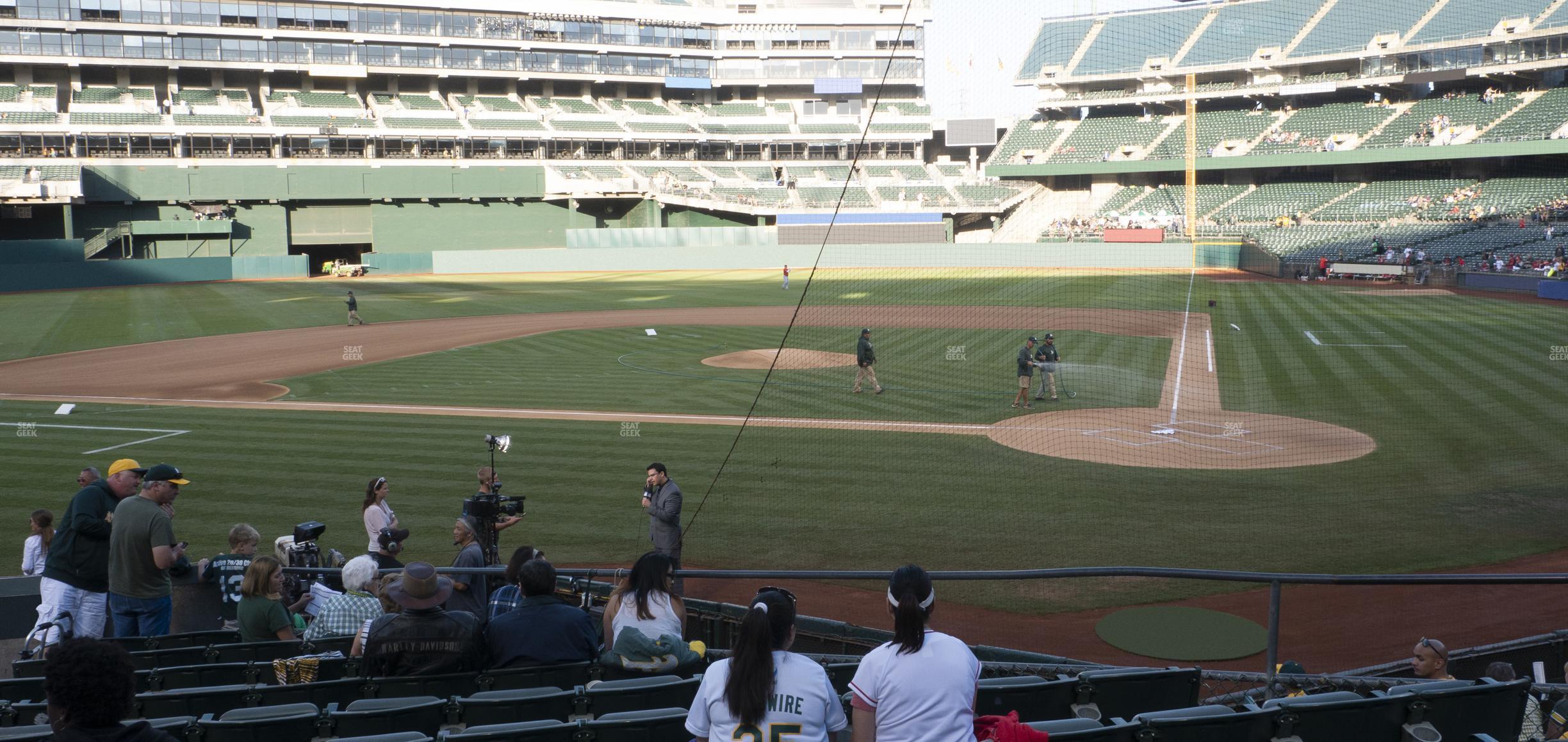 Seating view for Oakland Coliseum Section Front 119