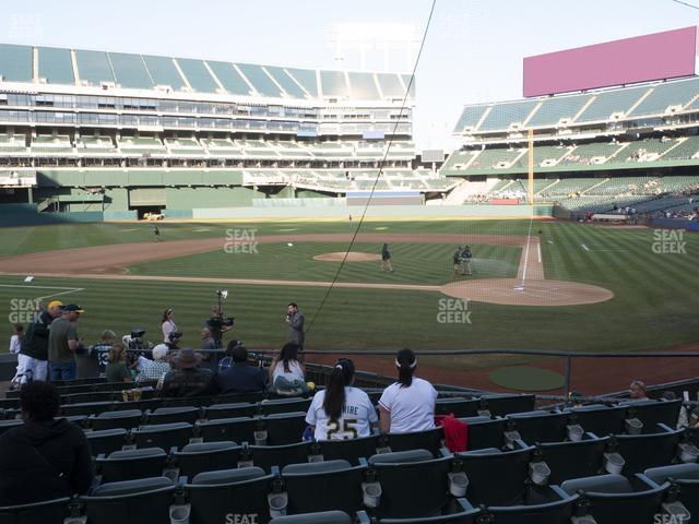 Seating view for Oakland Coliseum Section Front 119