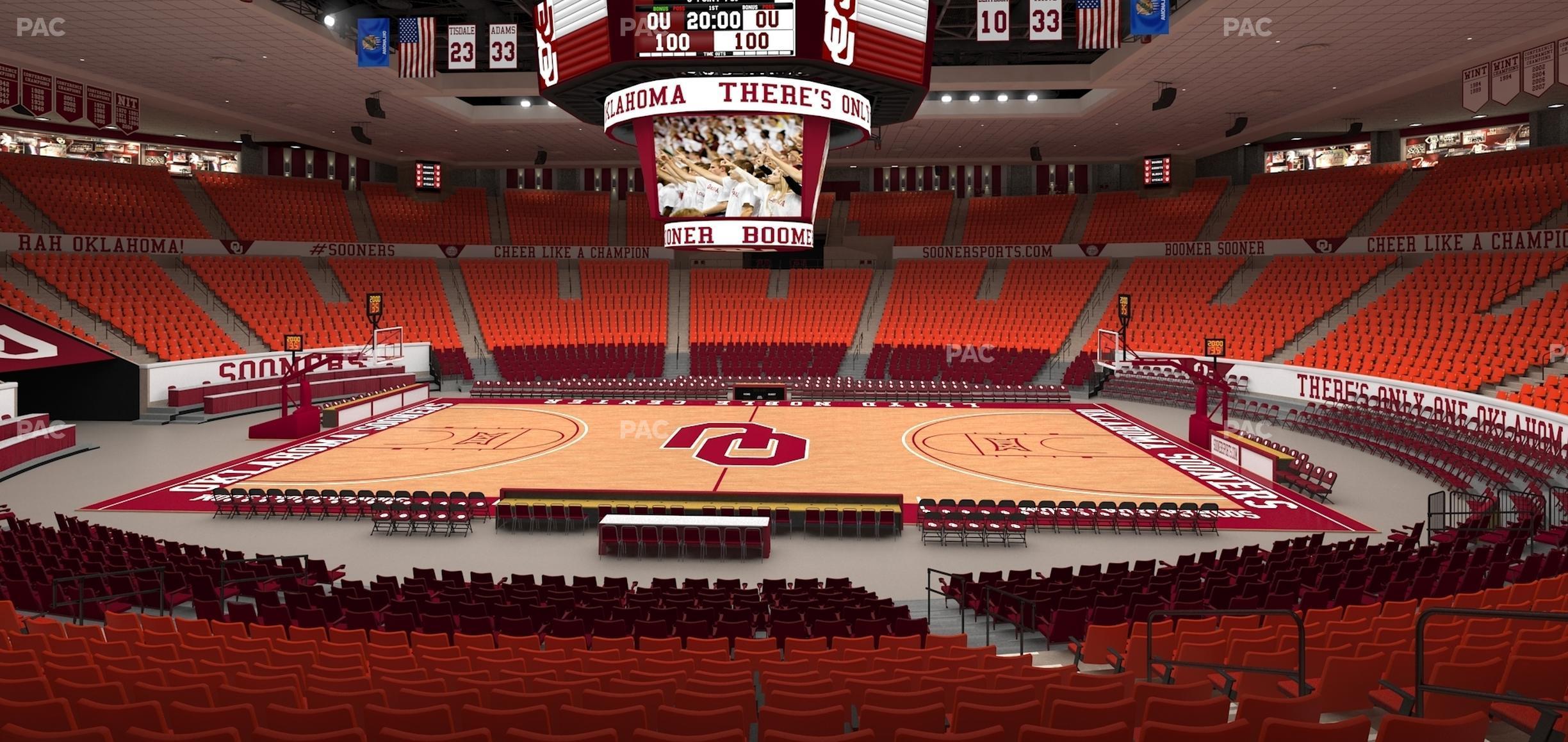 Seating view for Lloyd Noble Center Section 121