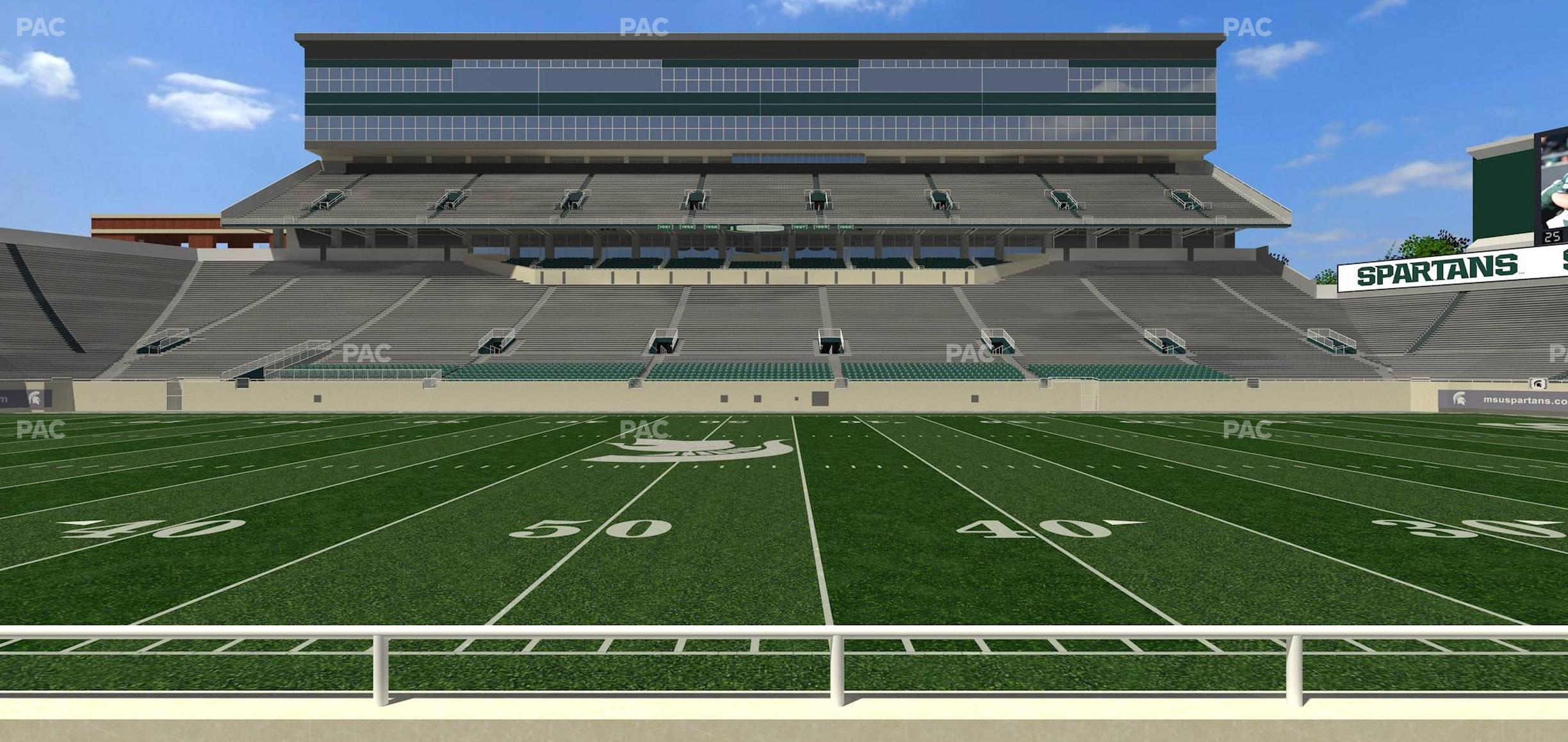 Seating view for Spartan Stadium (Michigan) Section Sideline Club 8