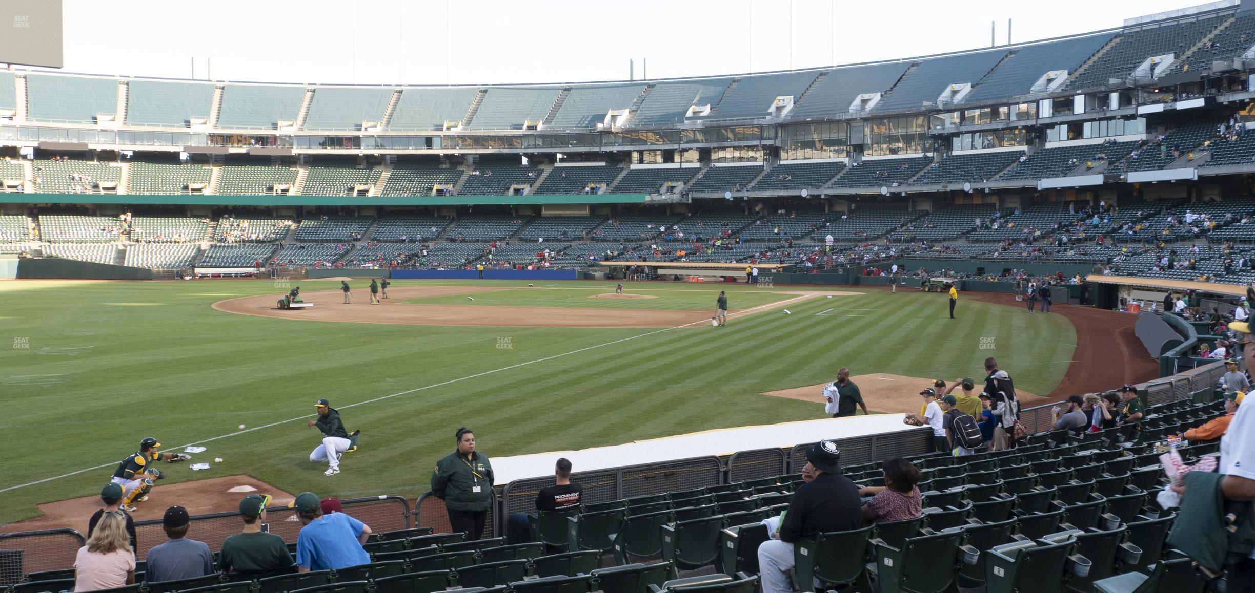 Seating view for Oakland Coliseum Section Front 129