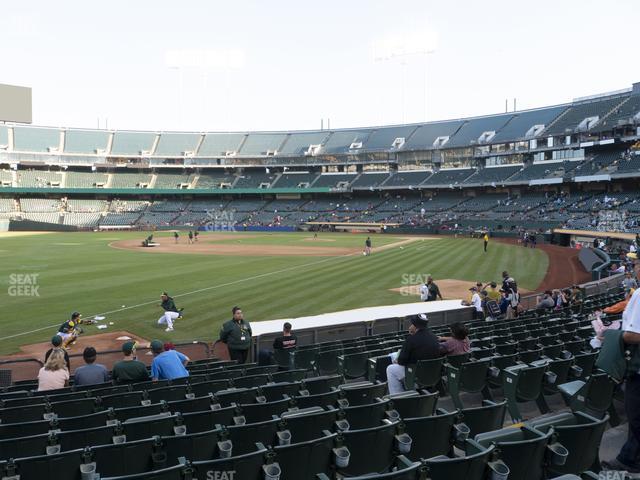 Seating view for Oakland Coliseum Section Front 129